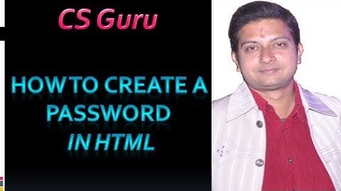 HTML Programming| Create a password box in HTML| password box in HTML| HTML