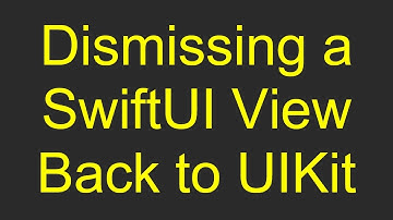Dismissing a SwiftUI View Back to UIKit