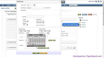 vTigerExperts.com - vTiger CRM - Schedule Event, To-do. Send Email from Opportunities in vTiger CRM