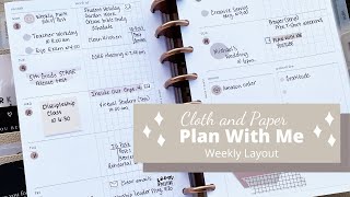 #planwithme | Weekly Horizontal Layout | Cloth and Paper