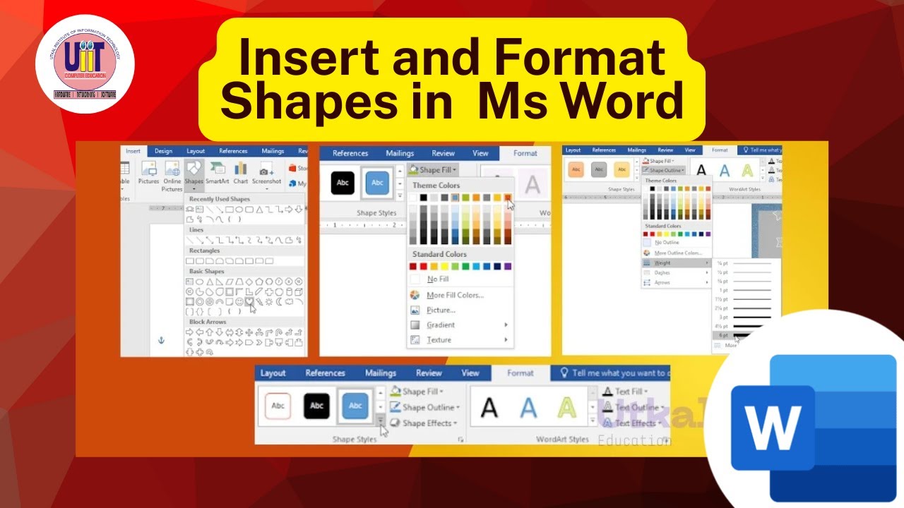 Insert and Format Shapes in Microsoft Word - YouTube