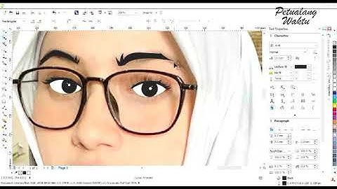 Tutorial vector Corel Draw membuat kartun ( part 2 ) Kacamata & alis. Foto ( @Silviaangraini29 )