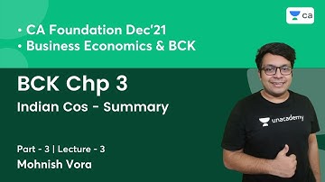 L3: BCK Chp 3 | Indian Cos - Summary | Part 3 | Unacademy CA Final | Mohnish Vora