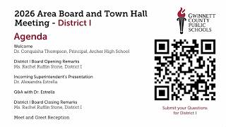2026 Area Board and Town Hall Meeting - District I