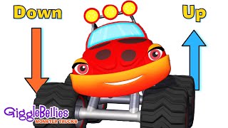 Opposites Monster Truck Learning Video For Kids Monster Trucks Gigglebellies