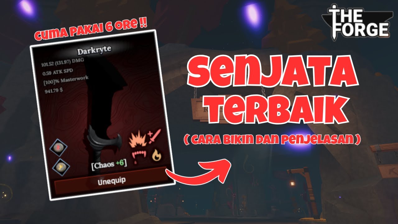 Cara Bikin SENJATA TERBAIK + Penjelasan ORE dan RUNE di The Forge!! Roblox