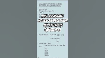 NICL ASSISTANT MAINS 28 DECEMBER MY ATTEMPTS(ANSWERS) #nicl #study #studymotivation