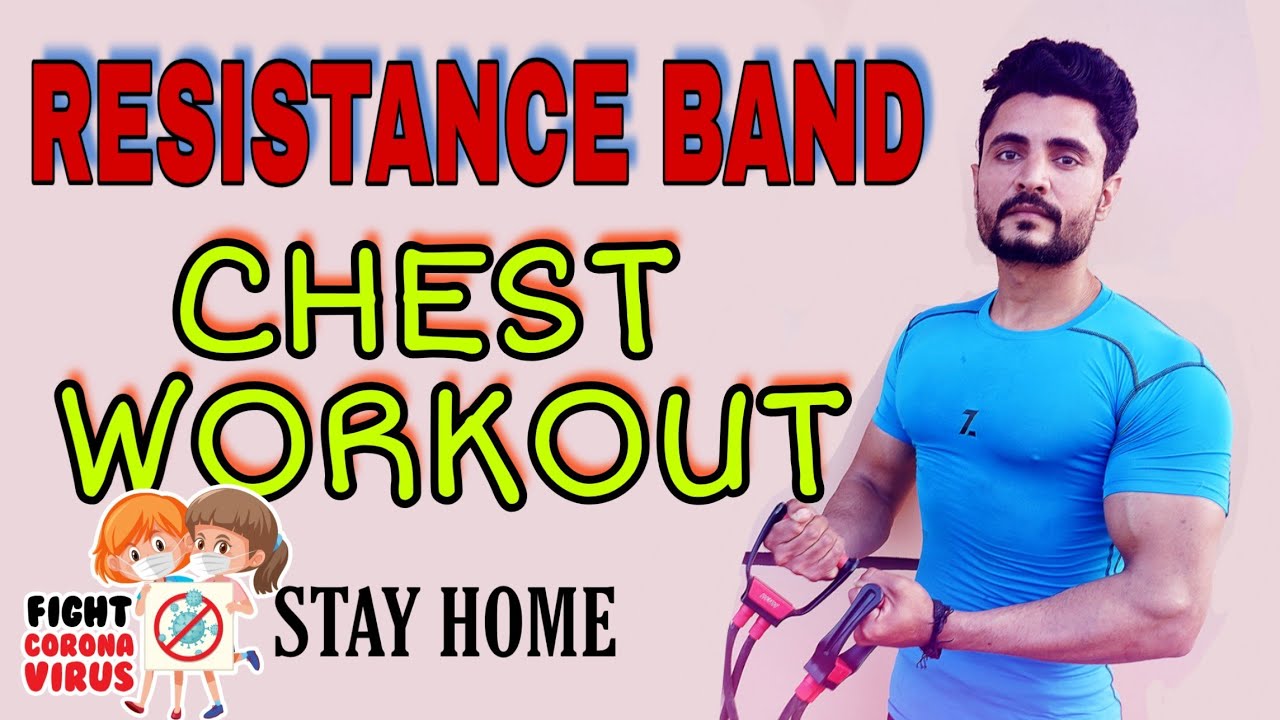 Resistance band chest workout hits inner/upper/lower