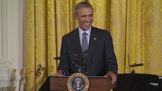 President Obama Welcomes the Broadway Cast of 
