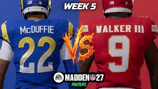 Chiefs vs Rams Week 5 Simulation | Madden 27 Rosters