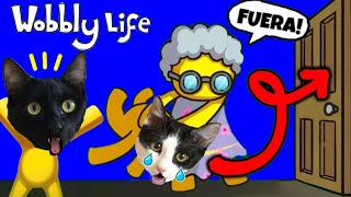 Mama de gatitos Luna y Estrella nos tira de la casa jugando en Wobbly life / Gameplay en español 1