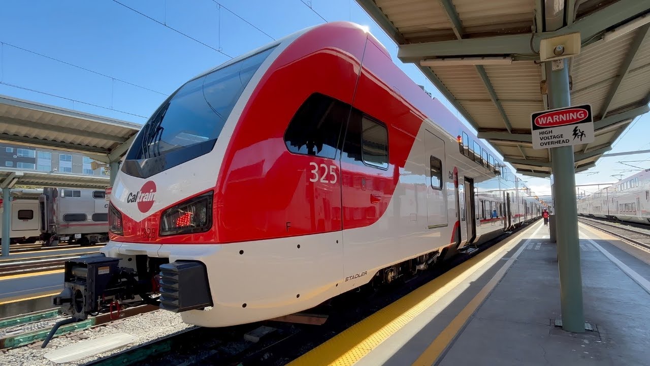 Riding California Electric Train | Caltrain in San Francisco - YouTube