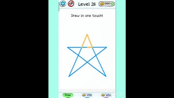 Braindom :Brain Games Test- Level 28 Draw in one touch #puzzle #gameplay