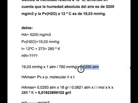 ¿ Cómo CALCULAR la humedad RELATIVA y ABSOLUTA? (EJERCICIO) - YouTube