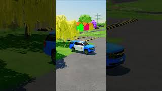 TRANSPORTING CARS, AMBULANCE, POLICE CARS, FIRE TRUCK OF COLORS! WITH TRUCKS! - FS 22