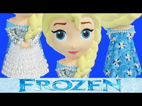 FROZEN ELSA DRESS Paint Your Own Doll Princess Costume Design Glitter Pearls How-To Toys
