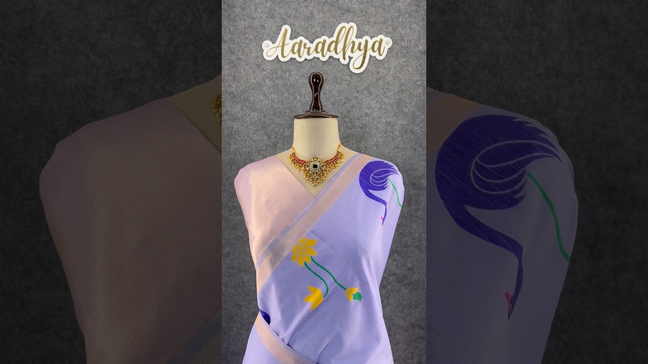 Most Trending Swan Lotus Khadi Raw SIlk Paithani Saree