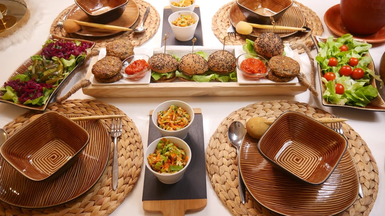 فطور صحي يعجب الصغار والكبار /خبز الهمبرجر/كفتة السردين/بديل الكتشوب/سلطة/شوربة خضر/القزبر مرقد