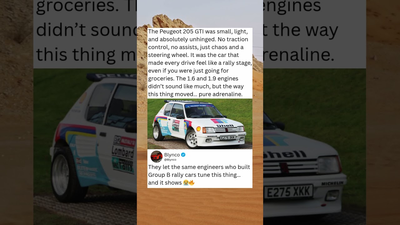 Peugeot 205 GTI – The Hot Hatch That Went Too Far 🔥