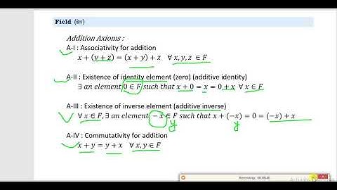 Field Axioms (Real Number System Part-2 ) B.Sc.  Part III, Paper-I