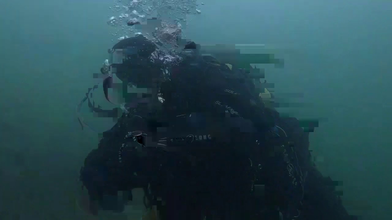 Scuba diving in fresh water lake, Starnberger See, Germany