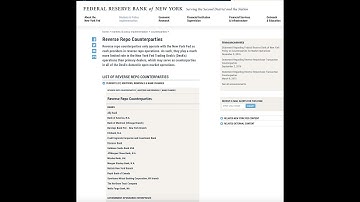 Repo and Reverse Repo Warning: The New York Fed