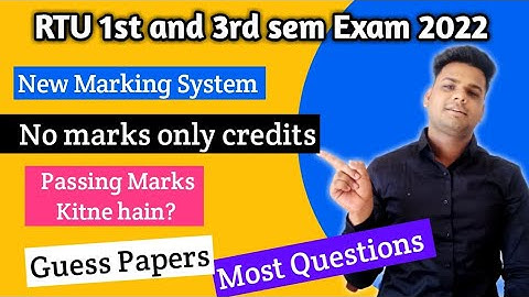 RTU 1st and 3rd sem exam marking rules 😨| RTU 3rd sem passing marks 😍| RTU 3rd sem exam pattern