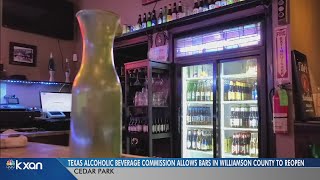 Williamson County bars allowed to reopen at 50% capacity