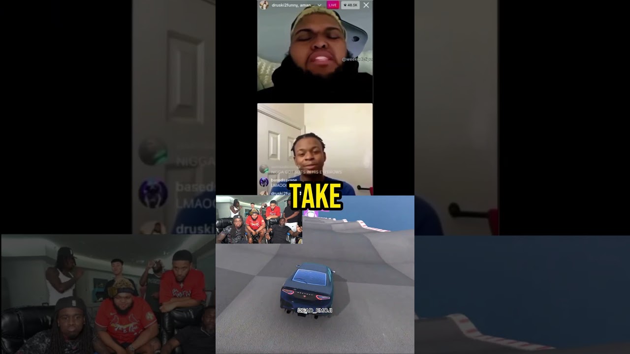 Kai Cenat And Kevan Hurt Reacted to druski funny live  💀 #shorts