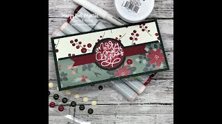 Unity Quick Tip: Mini Christmas Slimline Card with Pattern Papers & Colored Sentiment