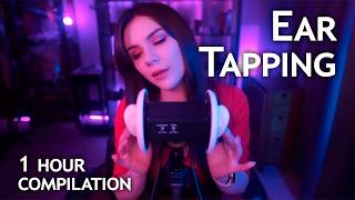 ASMR Ear Tapping for 1 hour 💎 Tk Tk, Tongue Clicking, and Breathing, No Talking, Compilation