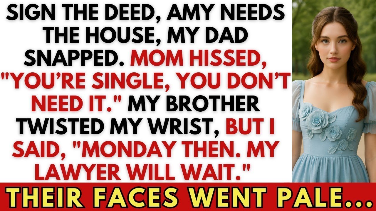 Sign Deed, Amy Needs The House, My Dad Snapped I Replied, Monday Then ...