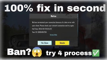 We Have Terminated Your Connection Because Of a Data Error With Your Clint how to solve #bgmiidban​