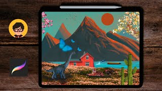 How to Create Surreal Collage Graphics in Procreate Ipad Pro 2020 I DESIGNING POSTER PROCREATE 2021 screenshot 4