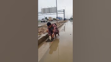 Flooding// Cleaning Debris Clogged Culvert pipe #cleaning #shorts #satisfying #real