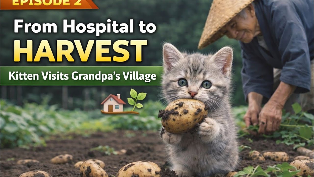 Эпизод 2 | От больницы до урожая: Первое путешествие котенка в деревню дедушки 🌱🐾