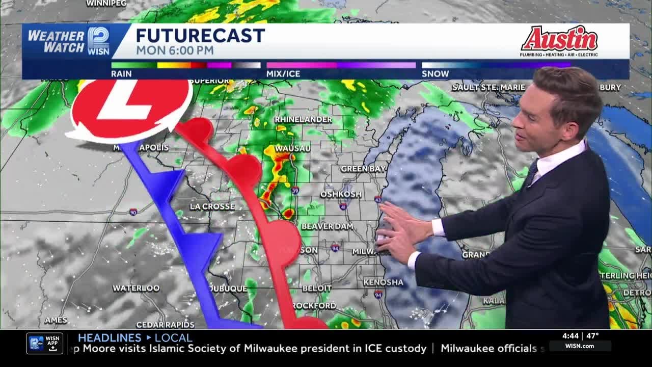 4/27 SE Wisconsin Weather: Rounds of Storms Monday - YouTube