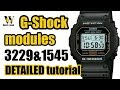 G-Shock module 3229 & 1545 detailed tutorial & user guide on how to setup and use all the functions