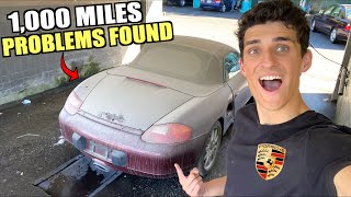 Driving My CHEAP Filthy Porsche Boxster 1,000 Miles Home (Good & Bad News)