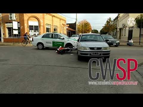 Motociclista lesionado en un accidente en la zona céntrica
