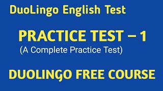 DUOLINGO PRACTICE TEST - 1 l DUOLINGO FREE COURSE l Duolingo English Sample Test l V School*Material