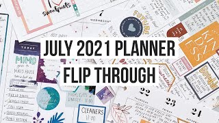 July 2021 Planner Flip Through! | Flipping Through all my Happy Planners - Work, Journal, Catch-all