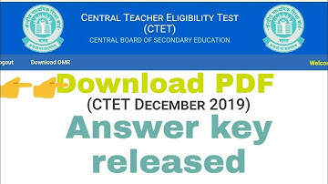 CTET December 2019 official answer key released