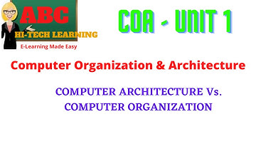 COMPUTER ARCHITECTURE Vs. COMPUTER ORGANIZATION