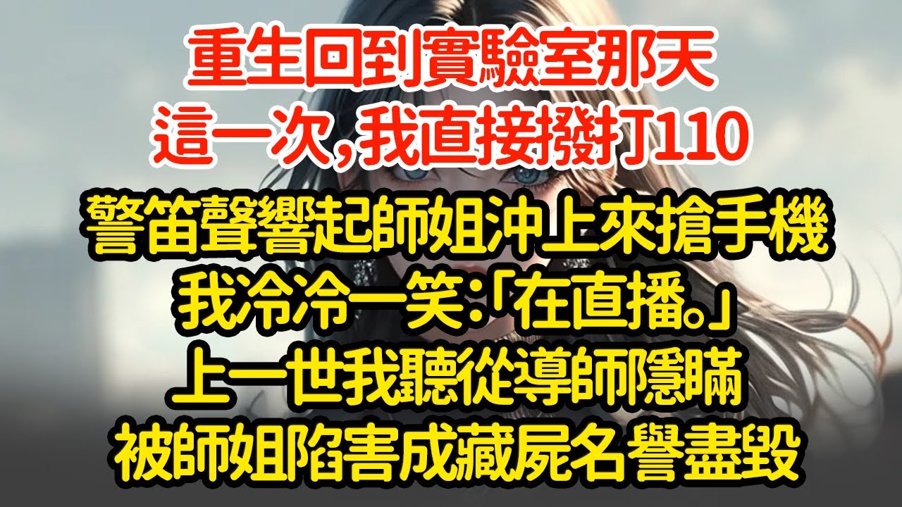 重生回到實驗室那天這一次，我直接撥打110警笛聲響起師姐沖上來搶手機我冷冷一笑：「在直播。」上一世我聽從導師隱瞞被師姐陷害成藏屍名譽盡毀