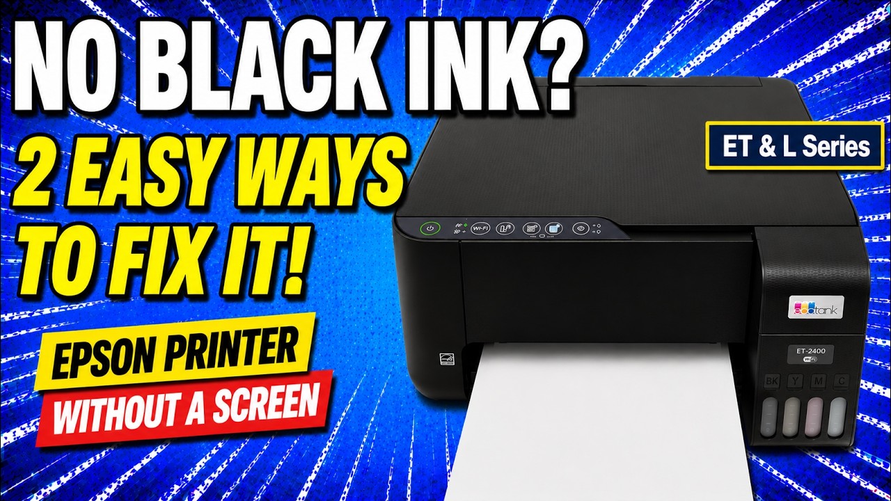 How to Fix Black Ink Not Working on Epson Printer (L3210, L3250, ET ...