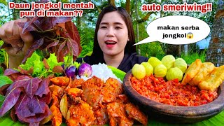 MAKAN  SERBA JENGKOL RENDANG JENGKOL SAMBEL JENGKOL IKAN ASIN LALAPAN JENGKOL MENTAH  DAUN JENGKOL