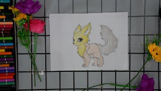 Complete coloring the picture of a cute fox