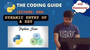 set() Constructor In Python | User Input in a Set | Python Tutorials For Beginners