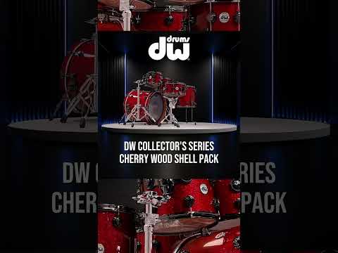 Used DW Collectors Cherry Wood 6pc Shell Pack Ruby Glass - Blk Nickel HW • at CymbalFusion.com